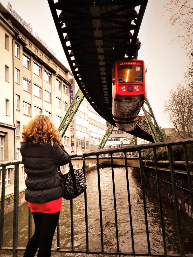 Schwebebahn Wuppertal Suspension Railway - 10 kilometers of railway pass over the Wupper river at a height of about 12 meters