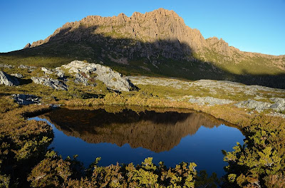 Setting sun on Cradle Mountain from the Little Plateau - 15th April 2011