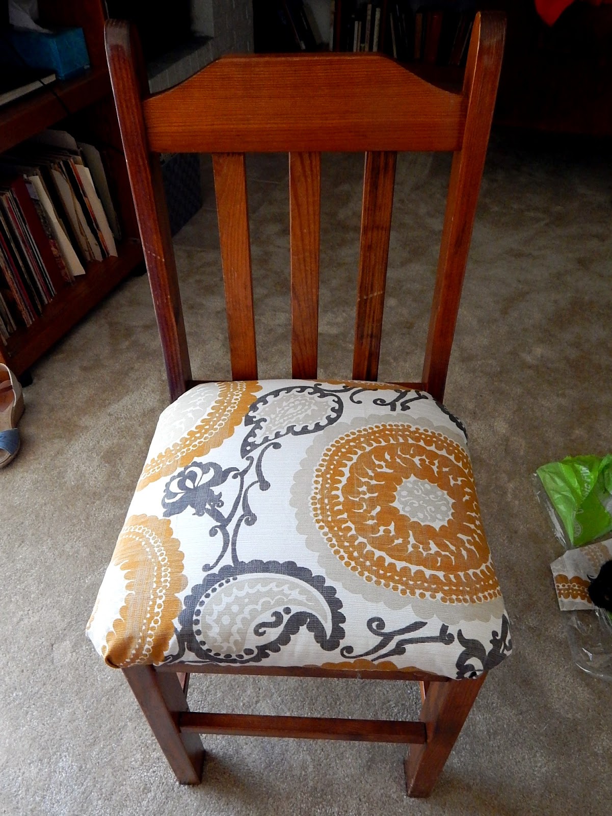 DIY July Recover Chairs with Curtains