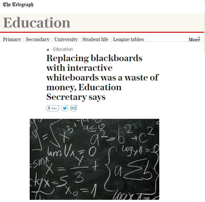 Chalkboards versus Interactive Whiteboards