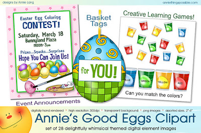 Make Easter "eggactly" perfect when your project begins with Annie Lang's clipart!