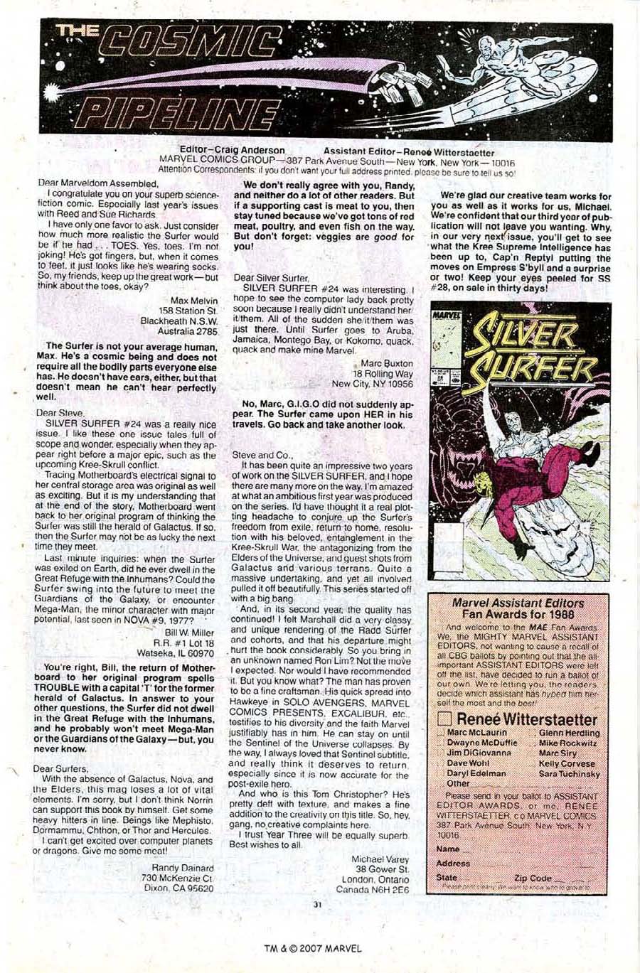 Read online Silver Surfer (1987) comic -  Issue #27 - 33