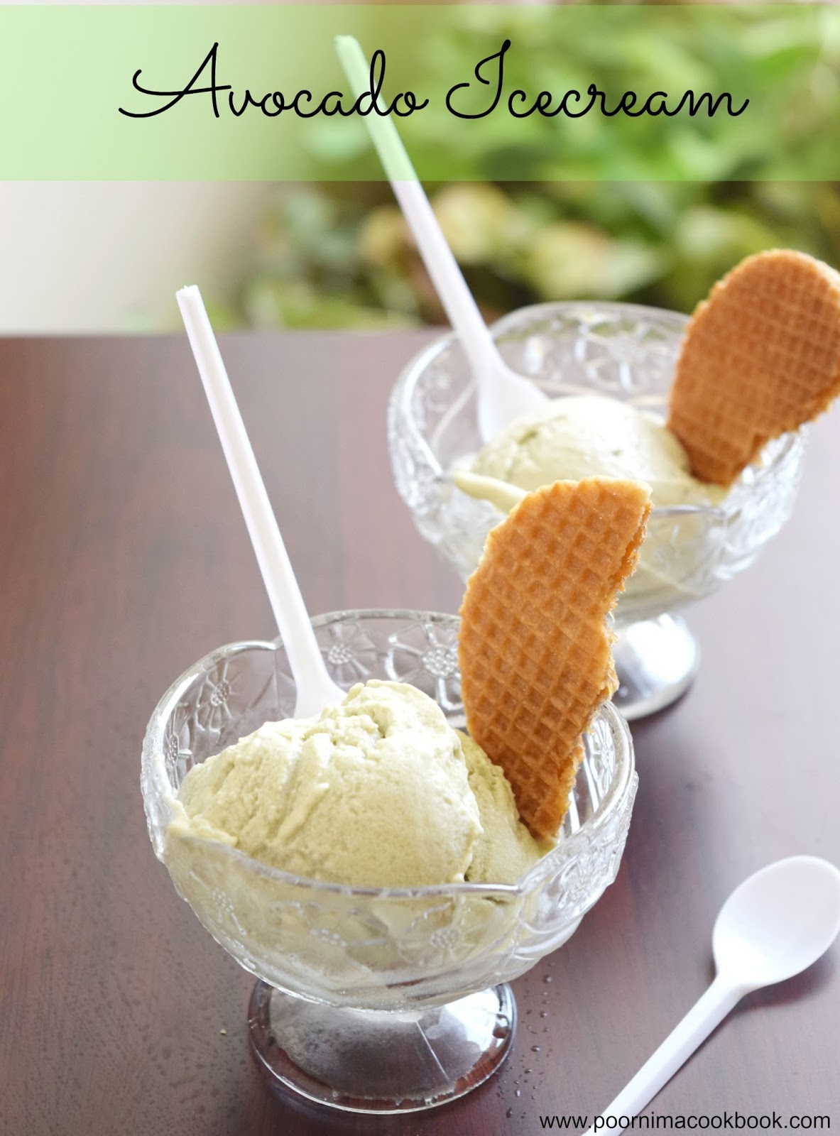 Poornima's Cook Book Avocado Ice cream / Eggless Avocado Ice cream