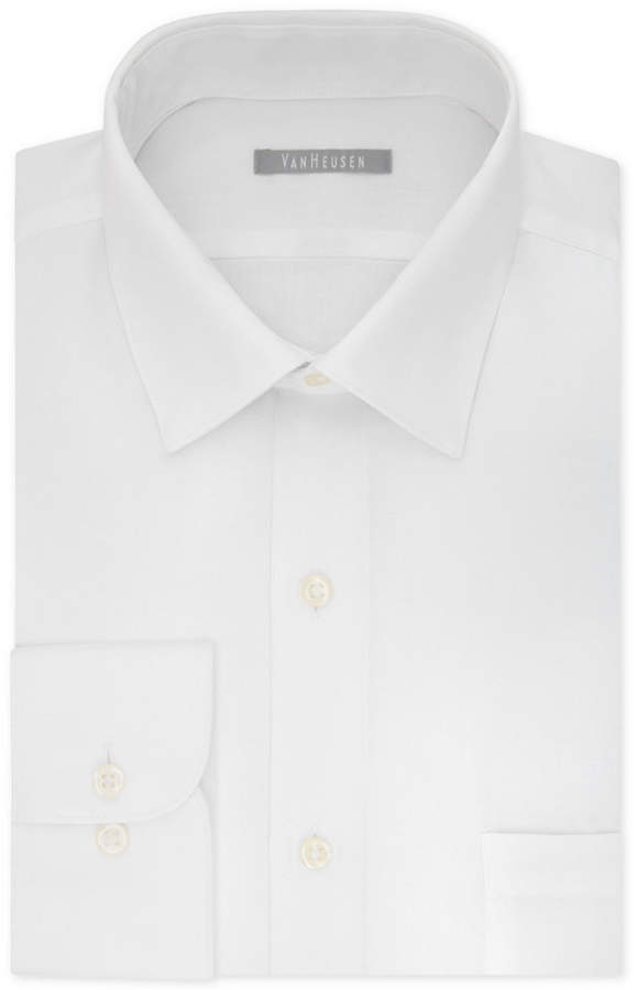 Van Heusen Men's Classic/Regular Fit Lux Sateen Solid Dress Shirt