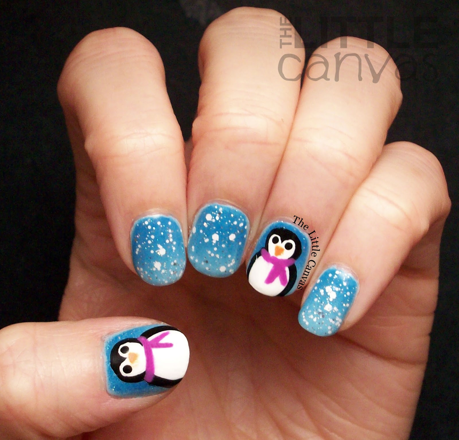 The First Snowy Manicure of the Season - Penguin Nails! - The Little Canvas