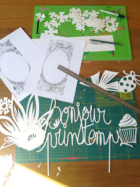 papercut easter window by Camille Epplin