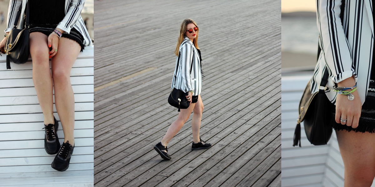 OVERDIVITY Outfit Details Sopot blazer, maritim, streifen, schwarze sneakers, molo, mole, polen, Sopot, Zoppot,