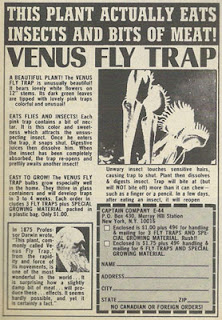 Comic book ad for a Venus Fly trap