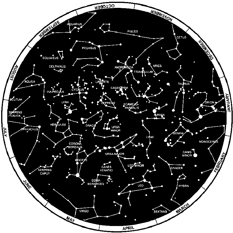 star chart northern hemisphere