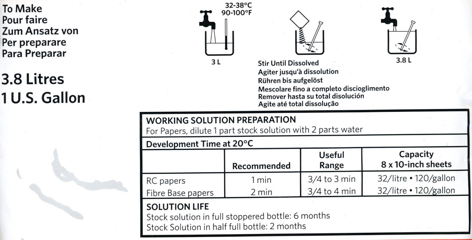 Kodak Dektol(D72) Developer