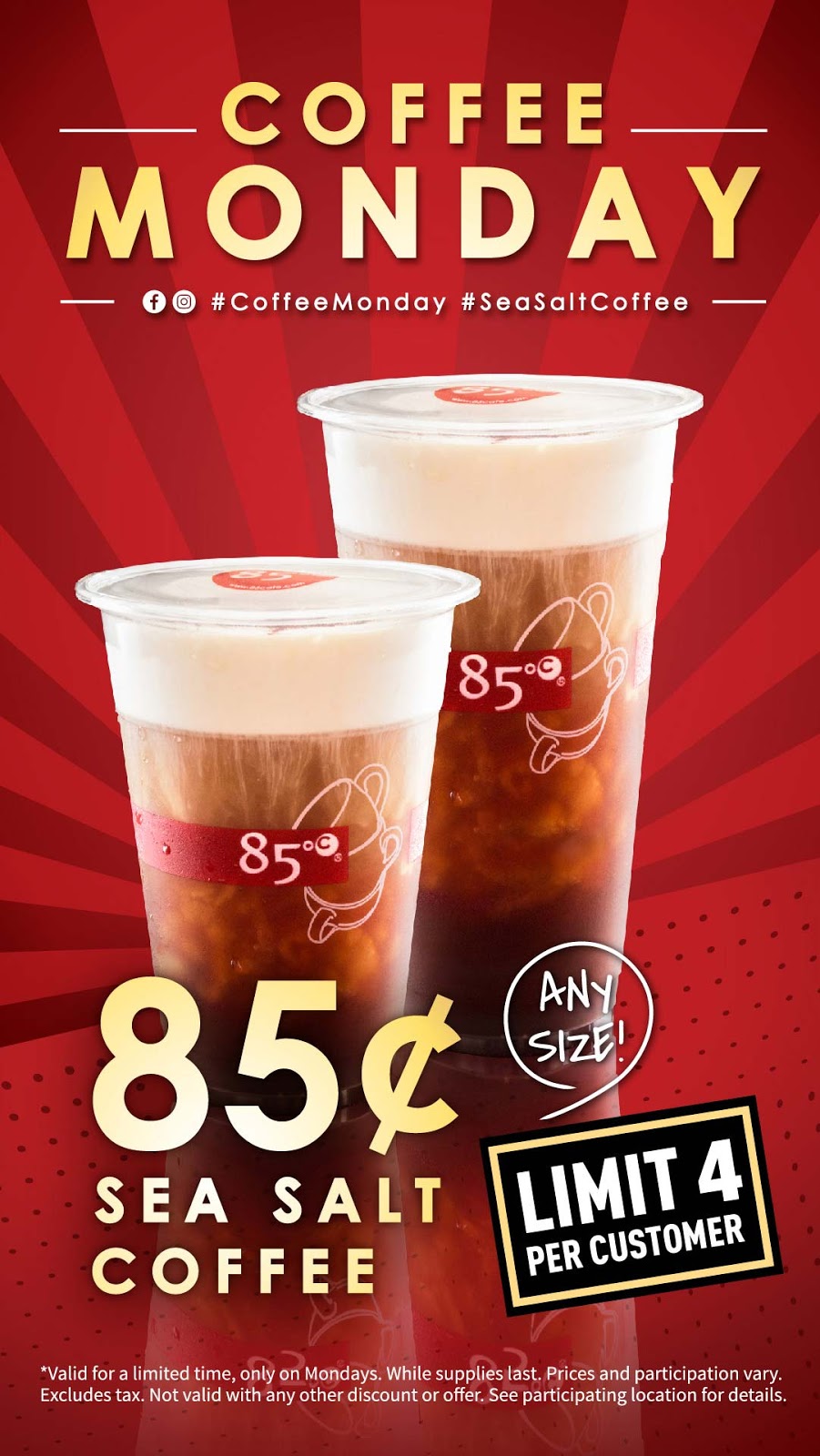 Every Monday 85 Degrees Offers Sea Salt Coffee For Just 85 Cents every-monday-85-degrees-offers-sea-salt-coffee-for-just-85-cents