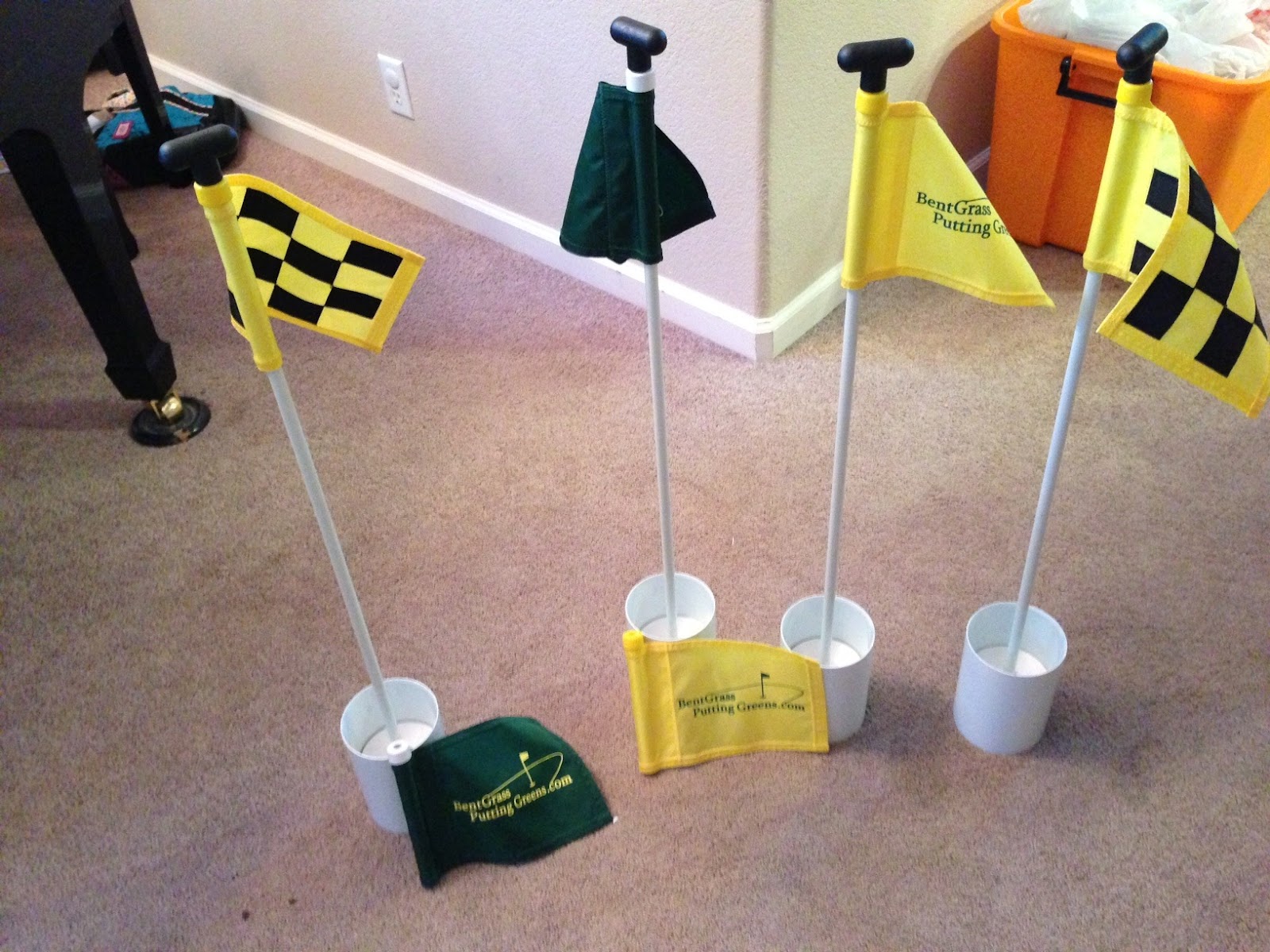 My D.I.Y. Putting Green Experience Flags and Cups