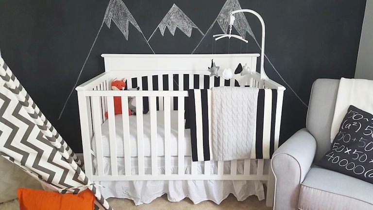 black and white woodland nursery