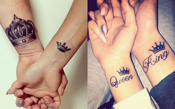 König Königin Tattoo für Paare 12 stilvolle Arm Tattoo Designs für Paare
