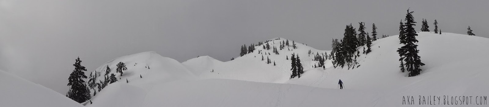 Panorama view of first pump on Mt. Seymour in North Vancouver