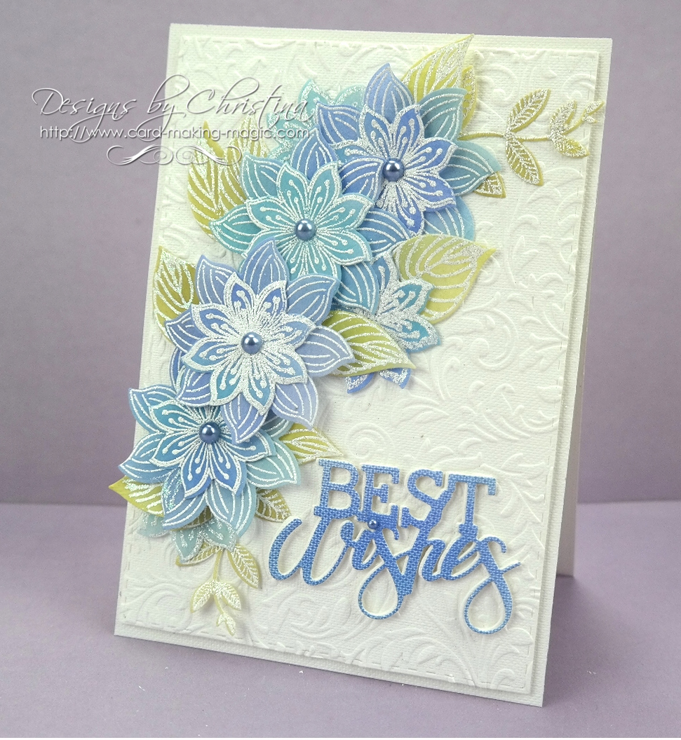 Flowers, Ribbons and Pearls Colouring Vellum Flowers