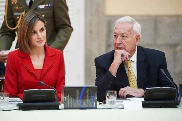 Queen Letizia of Spain and King Felipe VI of Spain attends the Cervantes Institute Annual Meeting at Royal Palace of El Pardo