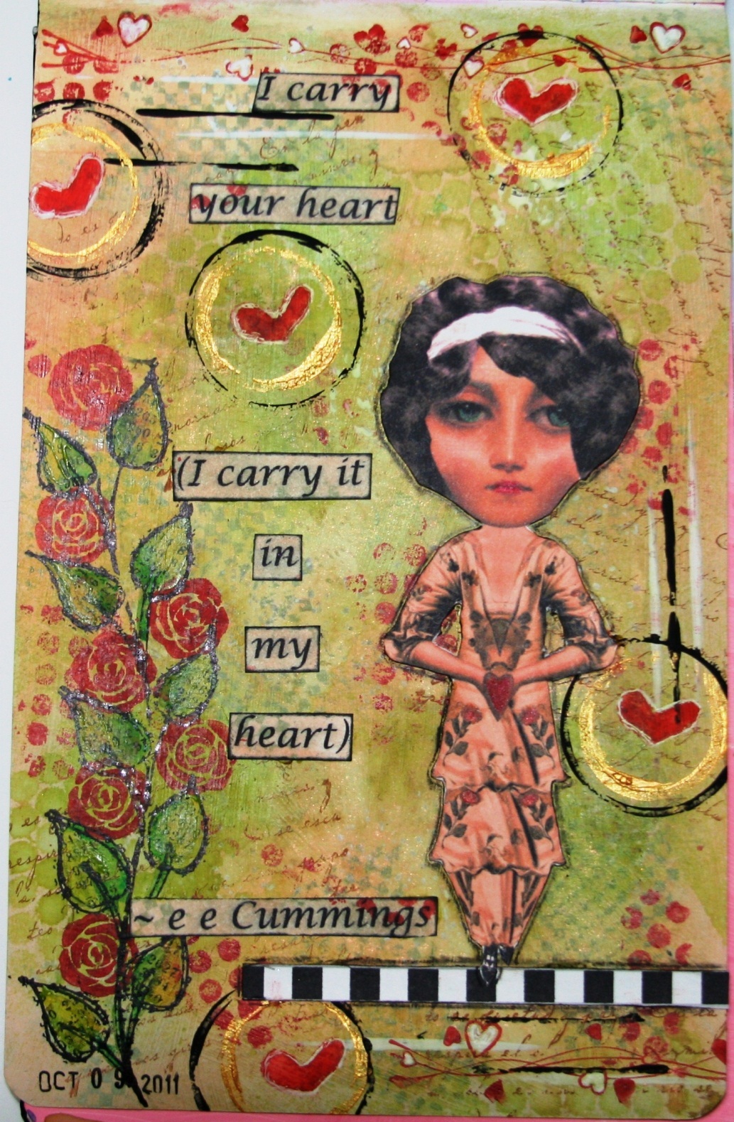 Stamp Dancer: I Carry Your Heart Journal Page