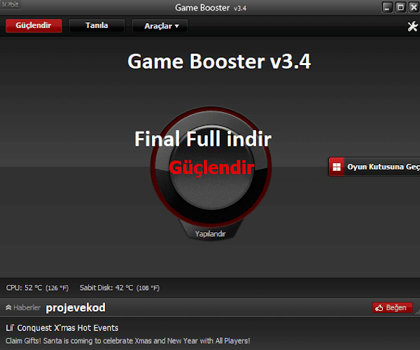 Game Booster v3.4 Final Full İndir - Oyun Güçlendirme Programı Game Booster v3.4 Final Full İndir - Oyun Güçlendirme Programı