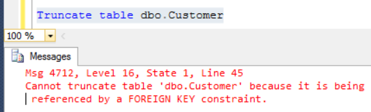Welcome To TechBrothersIT Cannot truncate table because it is being