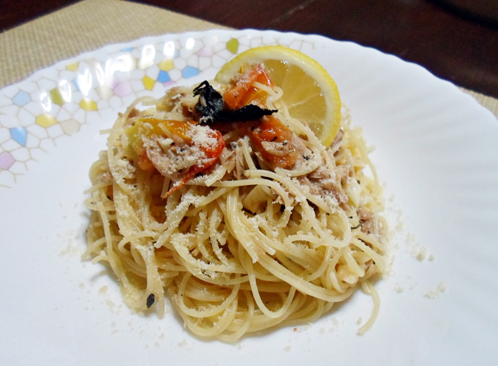 Royal Domesticity by Denise Rayala Angel Hair Pasta with Tuna and Tomato