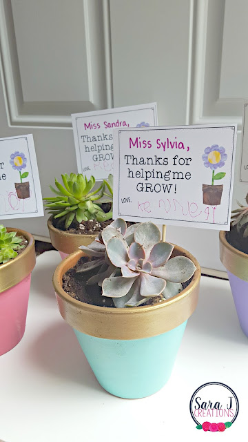 Easy budget friendly thank you presents!  Thanks for helping me grow with a version that says we as well.  Free gift tags to go with the plants/flowers of your choice.