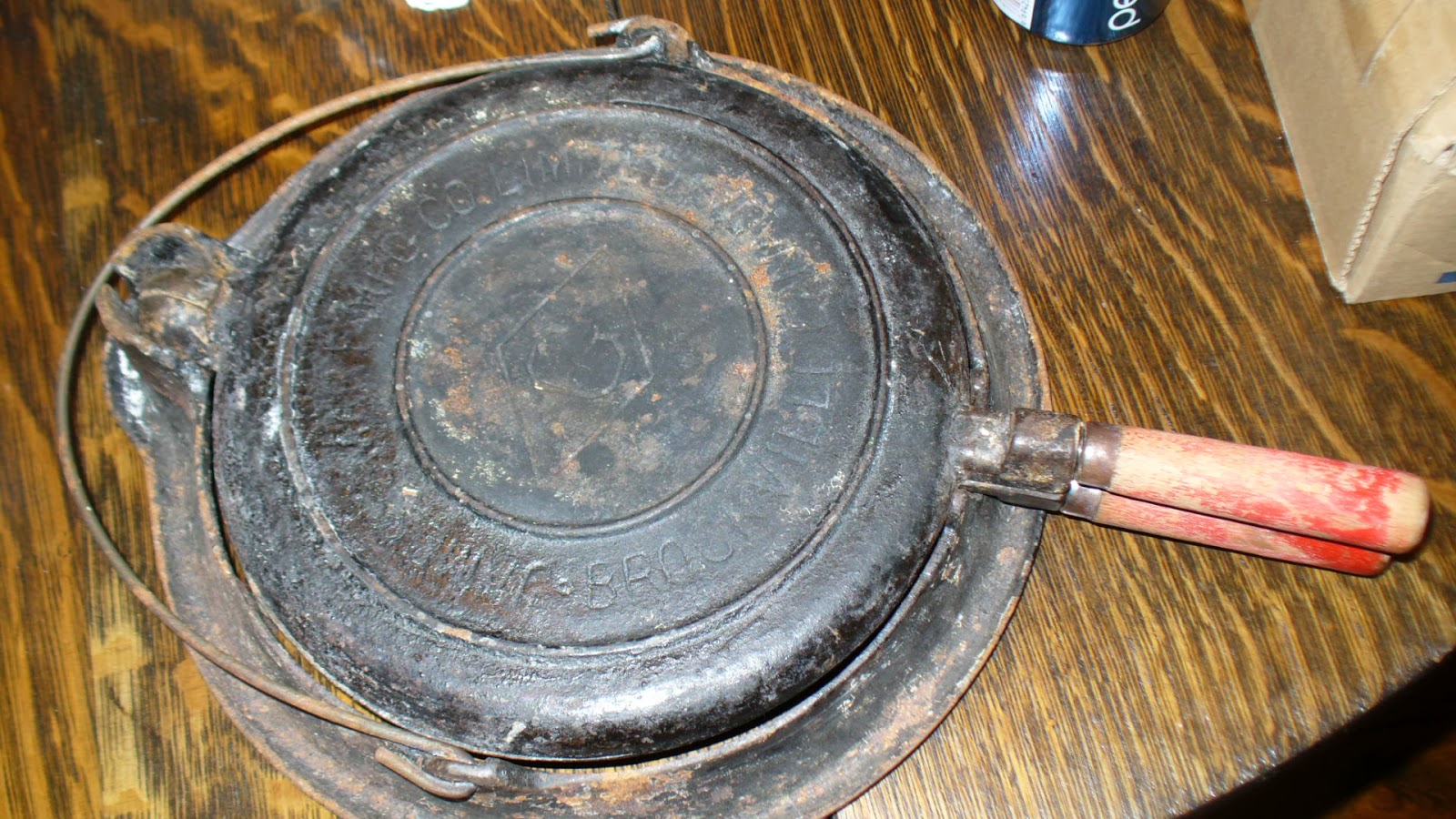 Campy Canadians New (Old) Cast Iron Waffle Iron, made by James Smart Mfg. Company Brockville