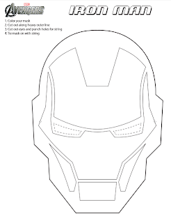 Printable Iron Man Mask to Color #IronMan3Event - Jinxy Kids