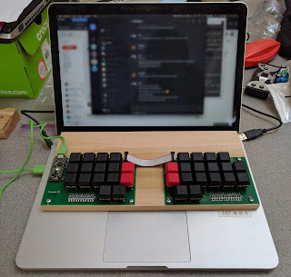 The Stenomod sits comfortably over a 13-inch Macbook Pro's keyboard