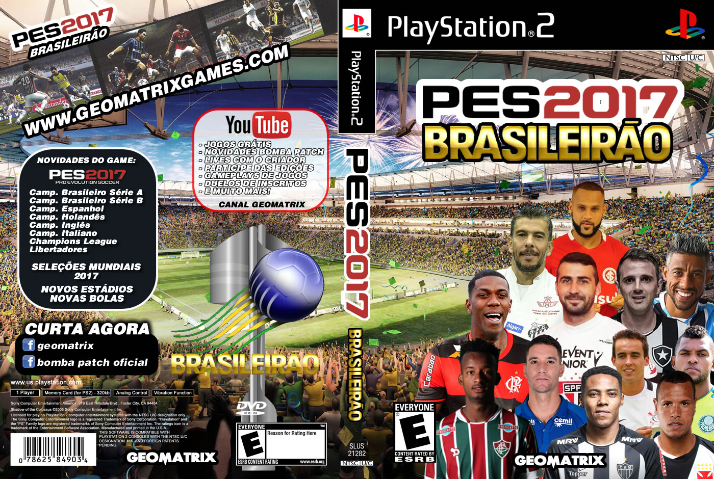 Pro Evolution Soccer 2017 Brasileirão Playstation 2 Ultra Capas