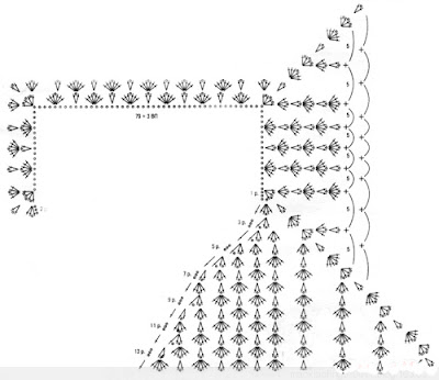 easy crochet from the top-down, crochet schemes, crochet diagrams