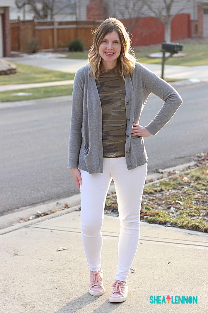 camo with blush pink outfit for spring | shealennon.com