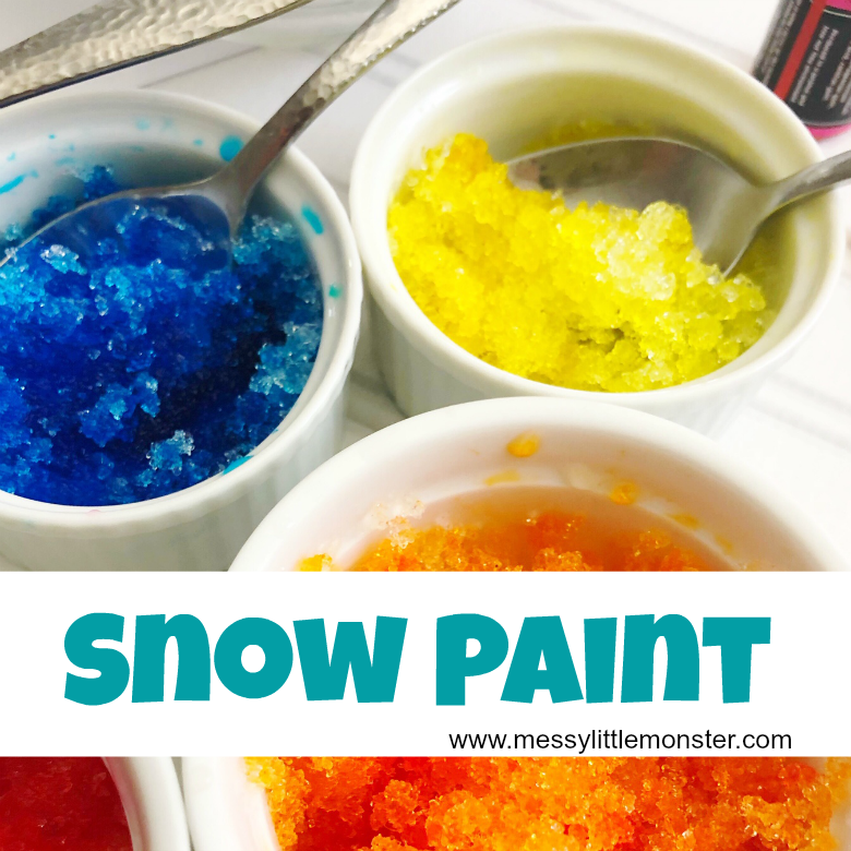 How To Make Snow Paint Using Just Two Ingredients Messy Little
