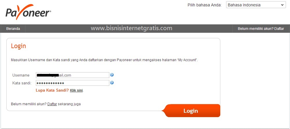 Cara Daftar Akun Payoneer