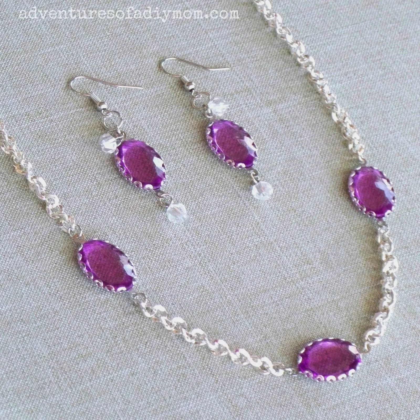 Violet Necklace and Earring