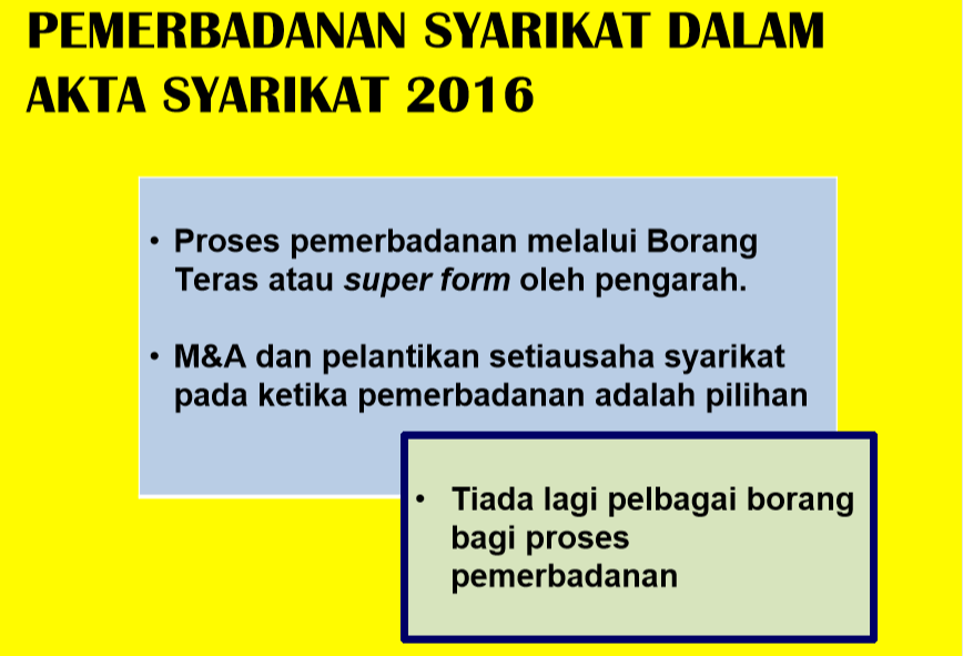 AKTA SYARIKAT 1965 VS 2016 - Cosec Shah Alam