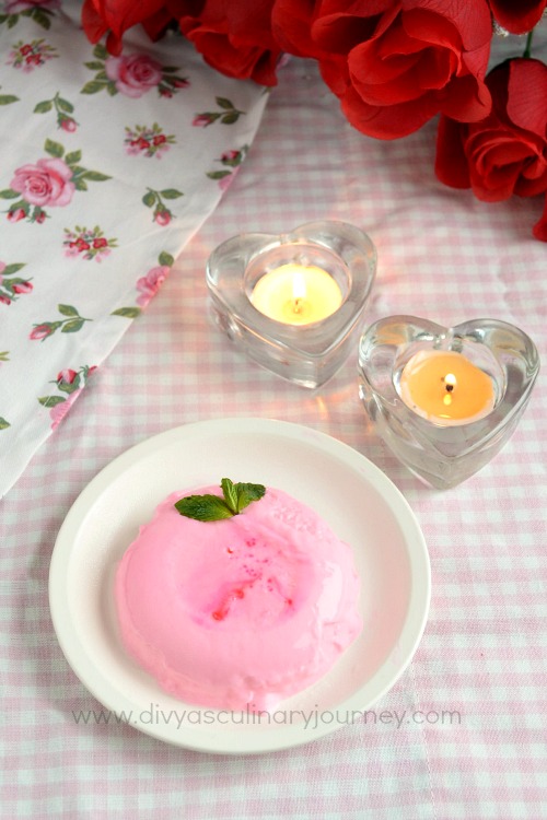Pink colored Panna Cotta