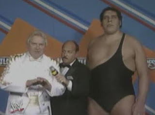WWF / WWE Wrestlemania 3 - Bobby 'The Brain' Heenan with Andre The Giant and Mean Gene Okerlund