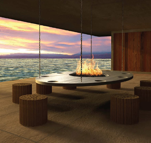 Stainless Steel Hanging Indoor Fire, Indoor Fire Pit Fireplace