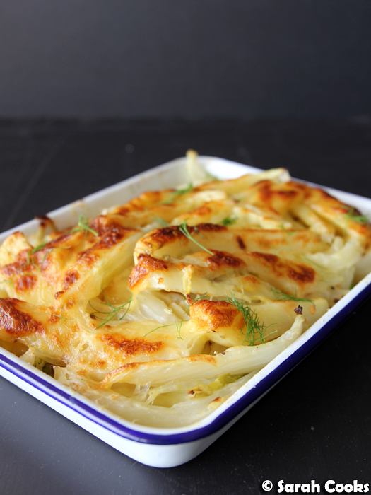 Sarah Cooks Fennel, Potato and Smoked Mozzarella Gratin
