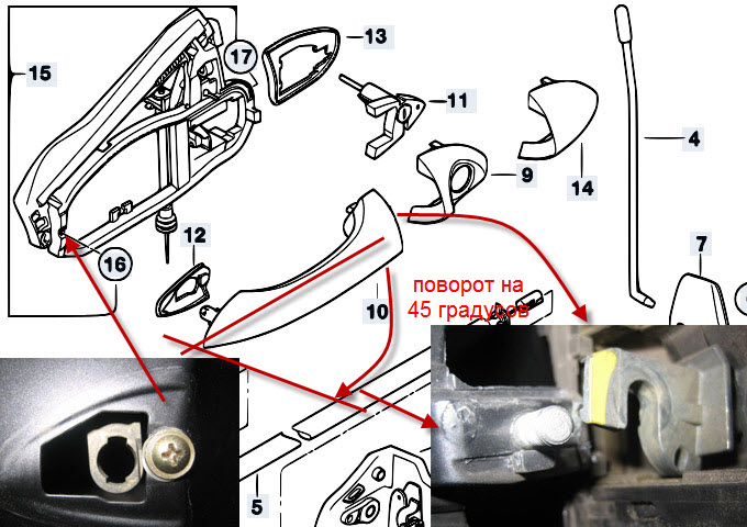 Как снять ручку на бмв