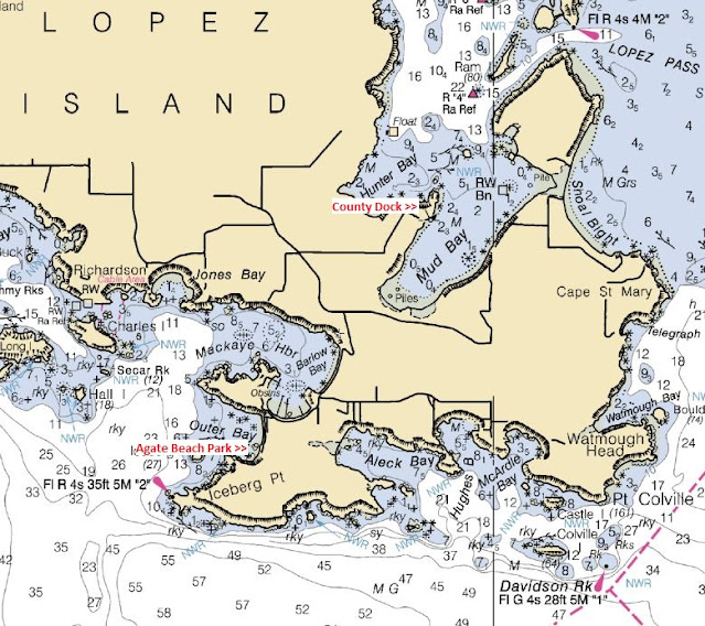 chart of Agate Beach  Iceberg Point Hunter Bay