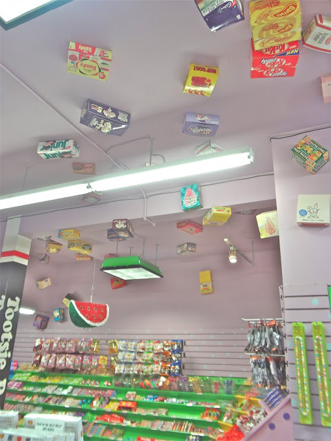 candy boxes on the ceiling, the candy aisle vancouver