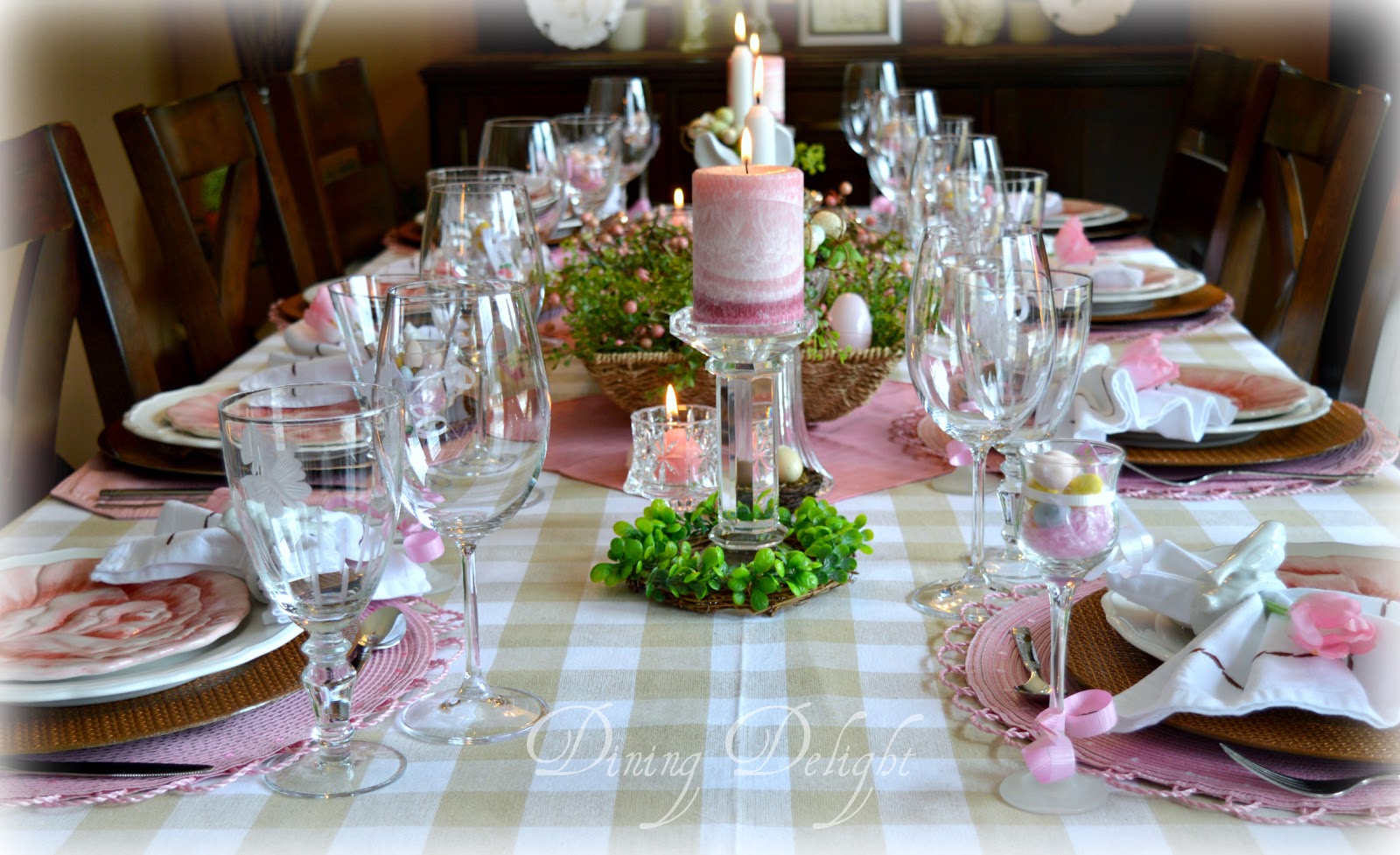 Dining Delight: Pink & White Easter Tablescape