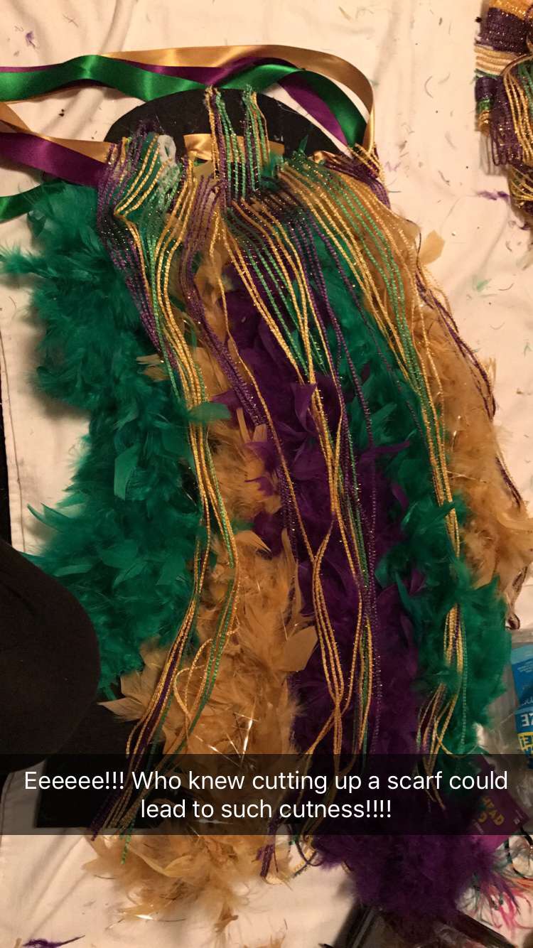 Scarf Art Mardi Gras Boa in Purple Green and Gold Stripes 