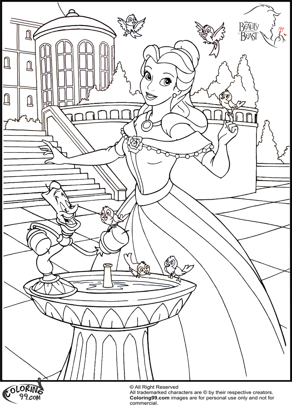 Belle Coloring Pages Printable Belle Coloring Pages Printable