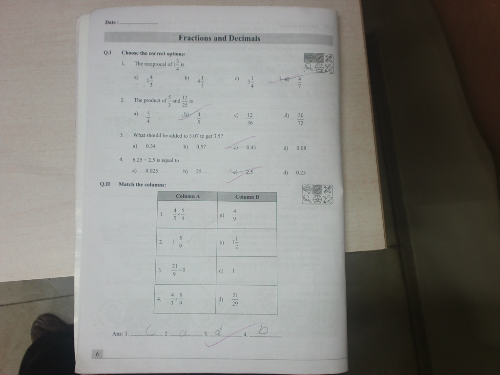 PIS VADODARA STD 7: Grade 7 math workbook