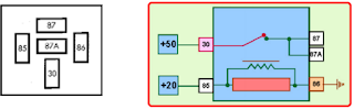 circuito de coneccion de un relay  de 5 patas