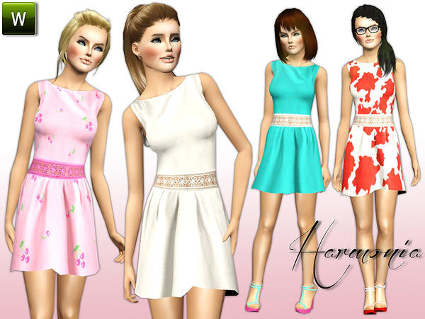 Custom Sims 3 Sleeveless Crocheted The Waist Dress