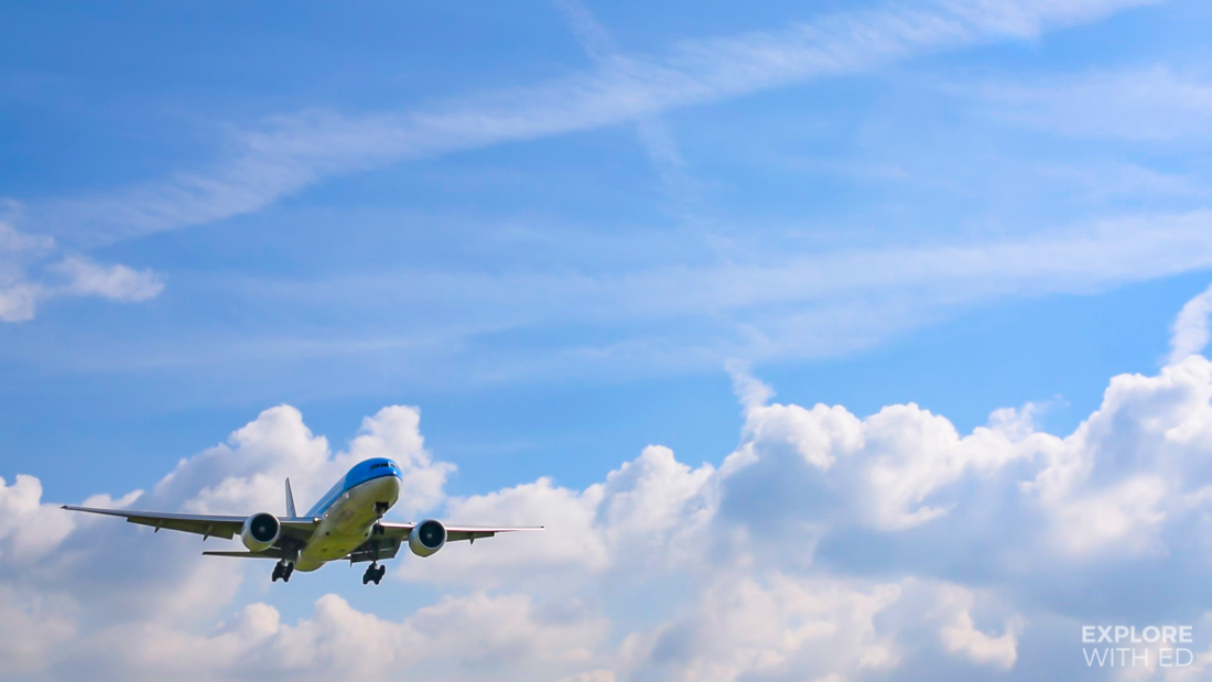 KLM aircraft landing at Schiphol